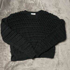Full Tilt Black Open-Knit Women's Sweater